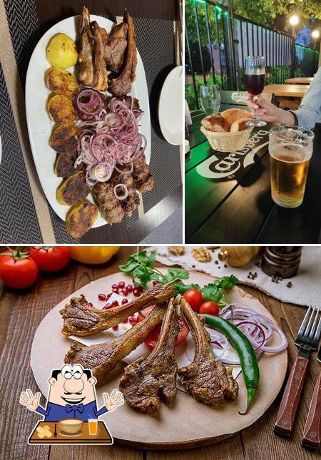 Еда и пиво в Вкусный шашлык