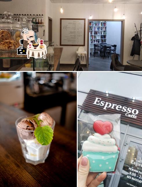 Помимо прочего, в Эспрессо кафе есть еда и столики