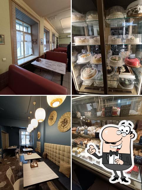 Посмотрите на внутренний интерьер "Лакомки"