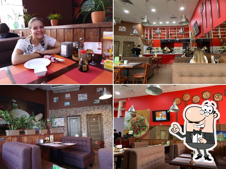 Посмотрите на внутренний интерьер "Sapore Pizza"