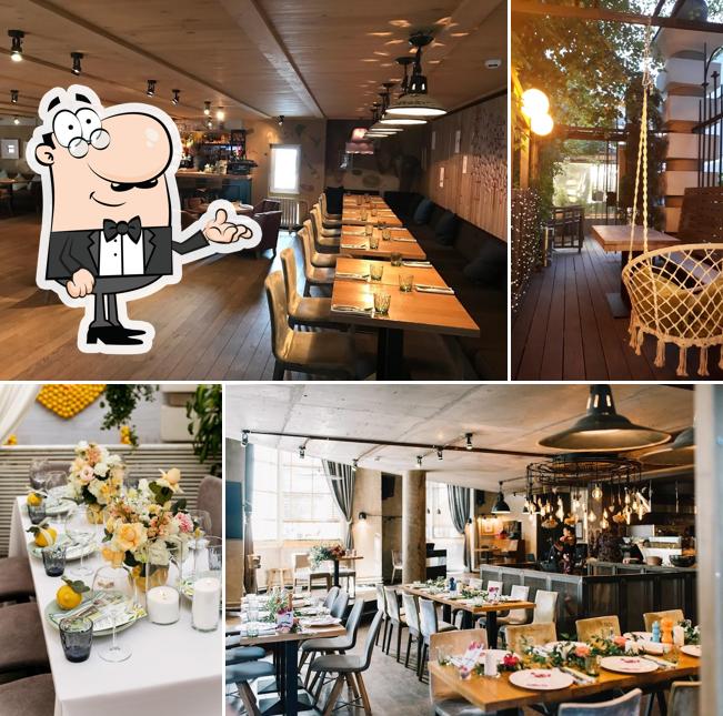 Посмотрите на внутренний интерьер "Food Embassy"