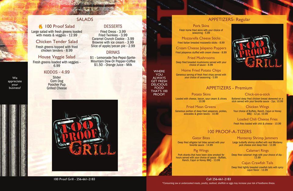 100 Proof Grill Muscle Shoals AL