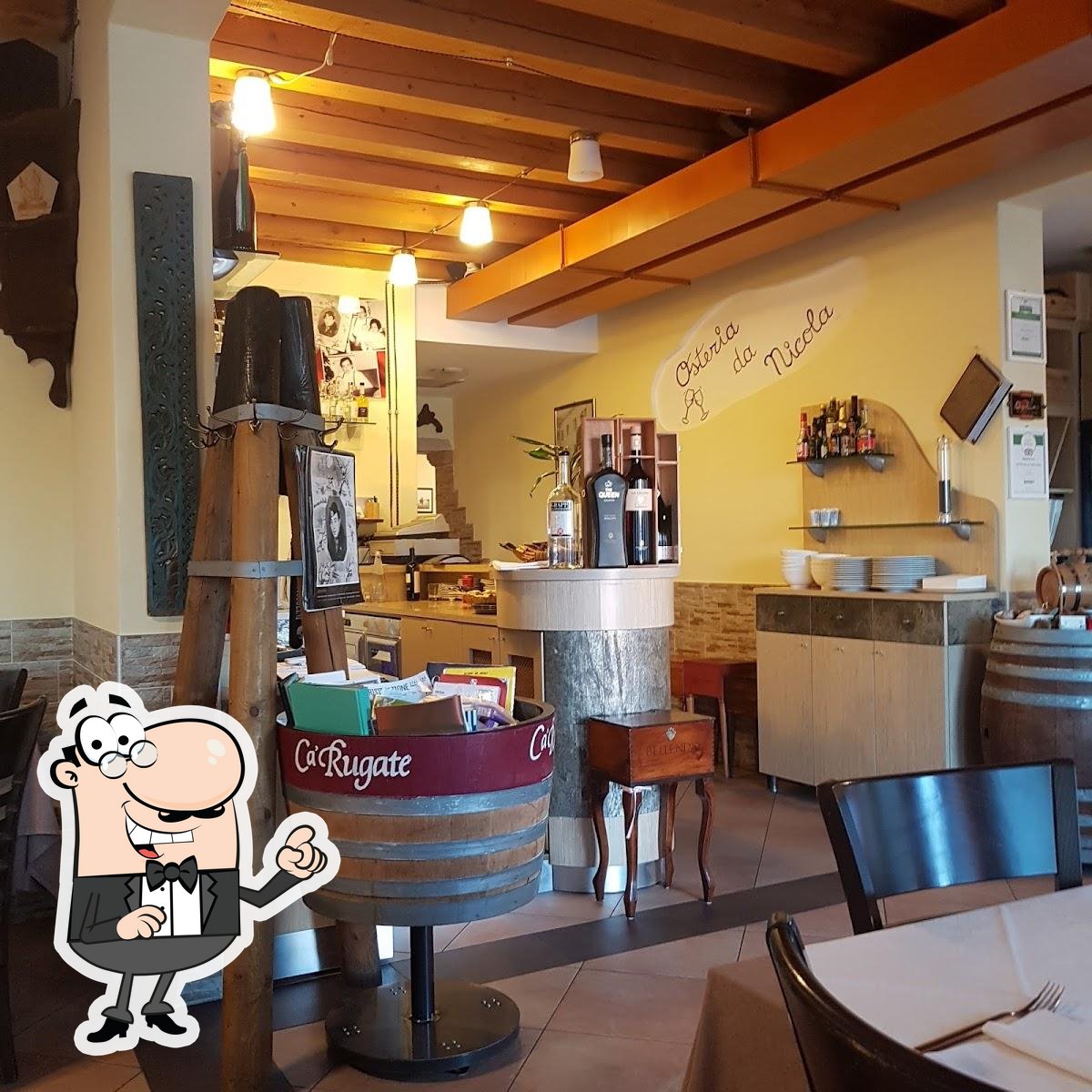 Посмотрите на внутренний интерьер "Osteria da Nicola".