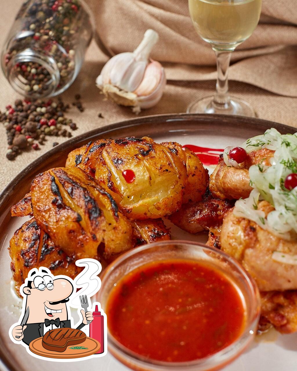 Попробуйте мясные блюда из меню.