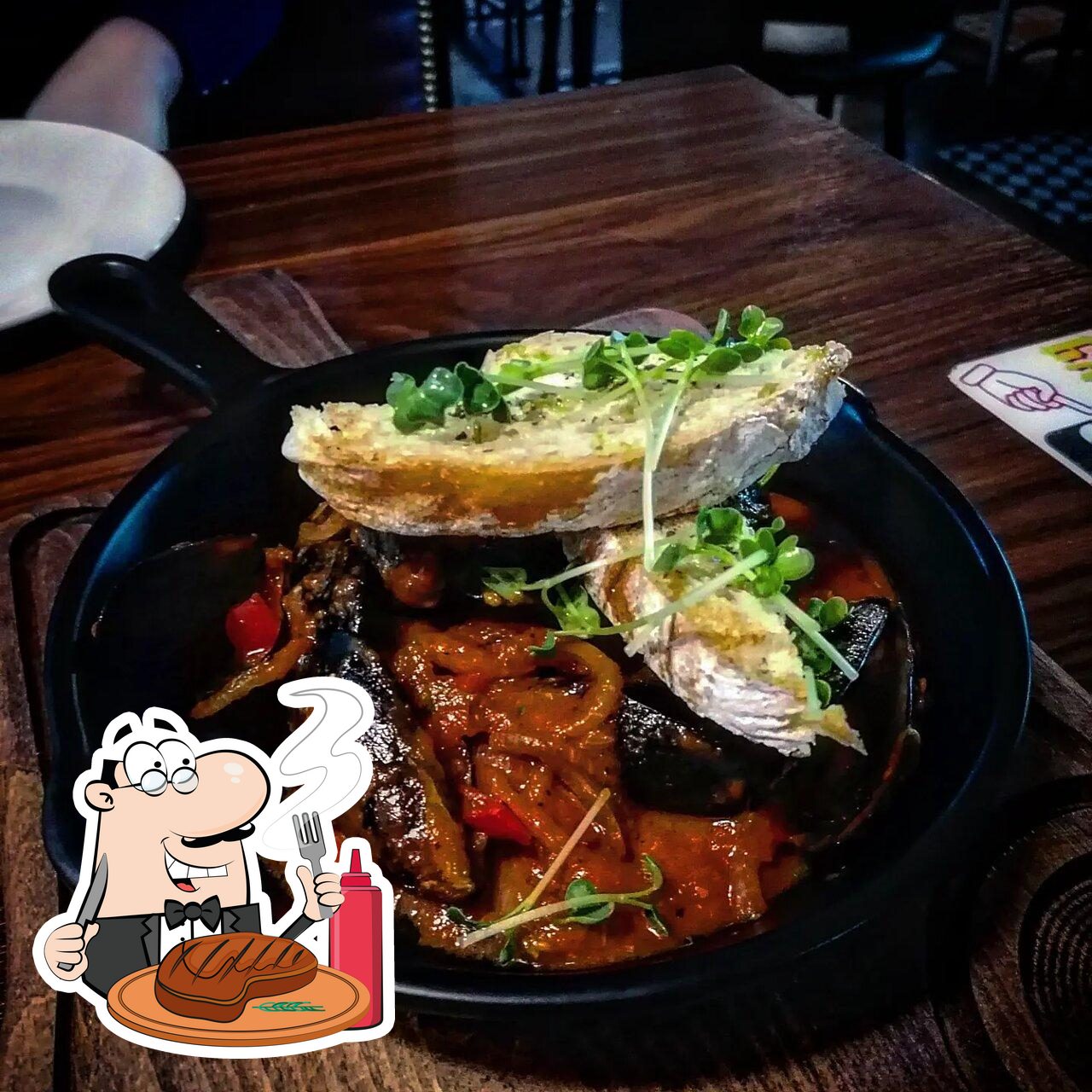 Попробуйте мясные блюда из меню.