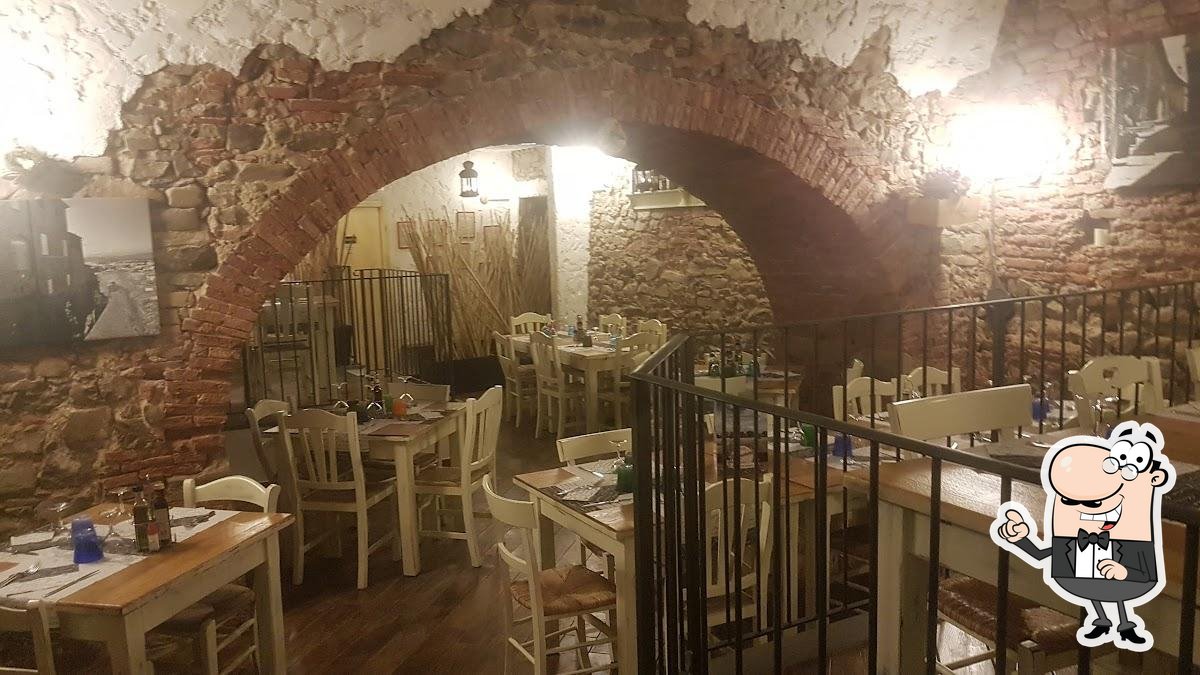 Посмотрите на внутренний интерьер "Ristorante la Fortezza".