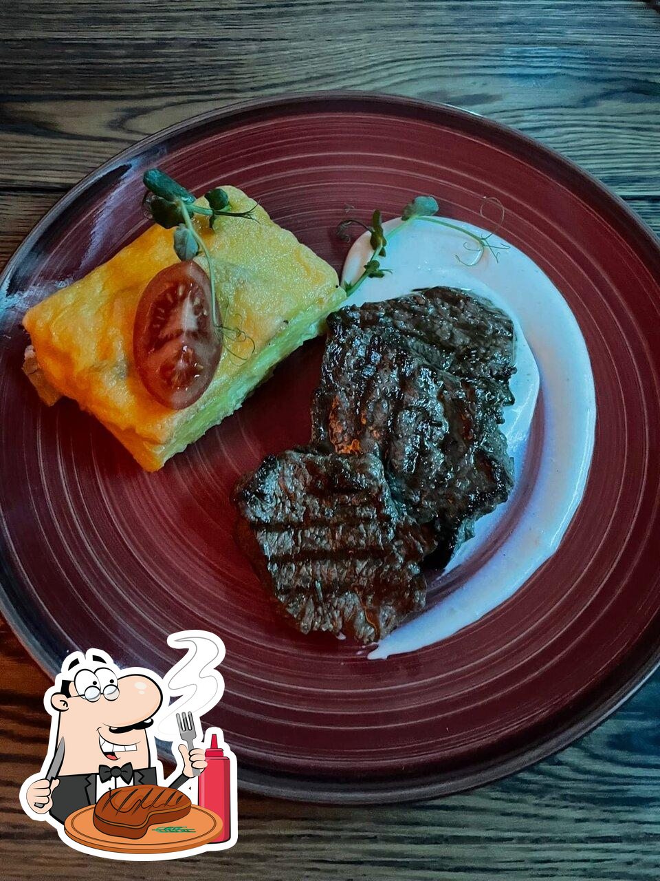"Kaif Lounge" предлагает мясные блюда.