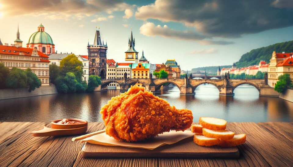 Panko-Crusted Fried Chicken Spots in Prague>