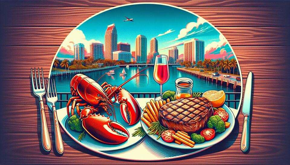 Лучшие рестораны с лобстером и мясом в Форт-Лодердейл>