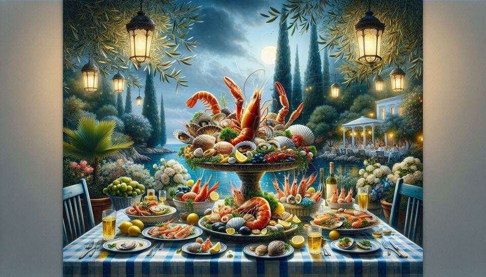 Seafood Delights in Athens: Garden Ambiance Awaits!>