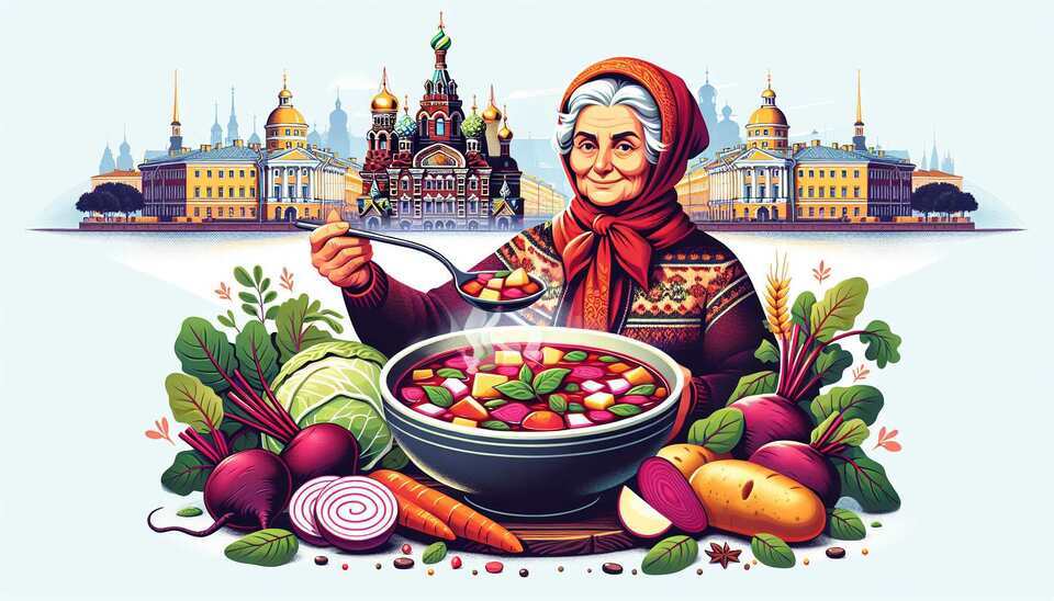 Заголовок: Вкуснейший борщ от бабушки в Санкт-Петербурге>