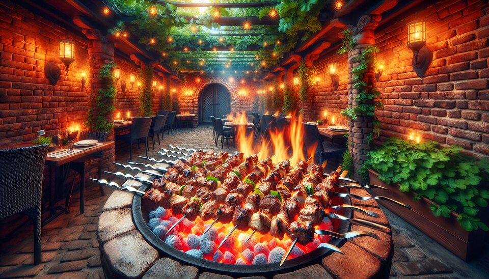 Сочные шашлыки на углях в ресторанах Симферополя>
