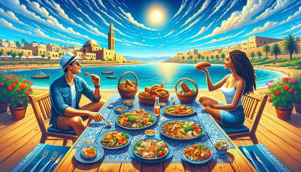 Délicieux déjeuners à Bou Mhel el-Bassatine>