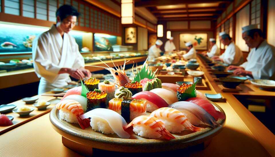東京の寿司屋：極上の海鮮和食体験>
