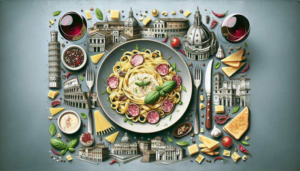 Deliziosa carbonara nei ristoranti di Roma>