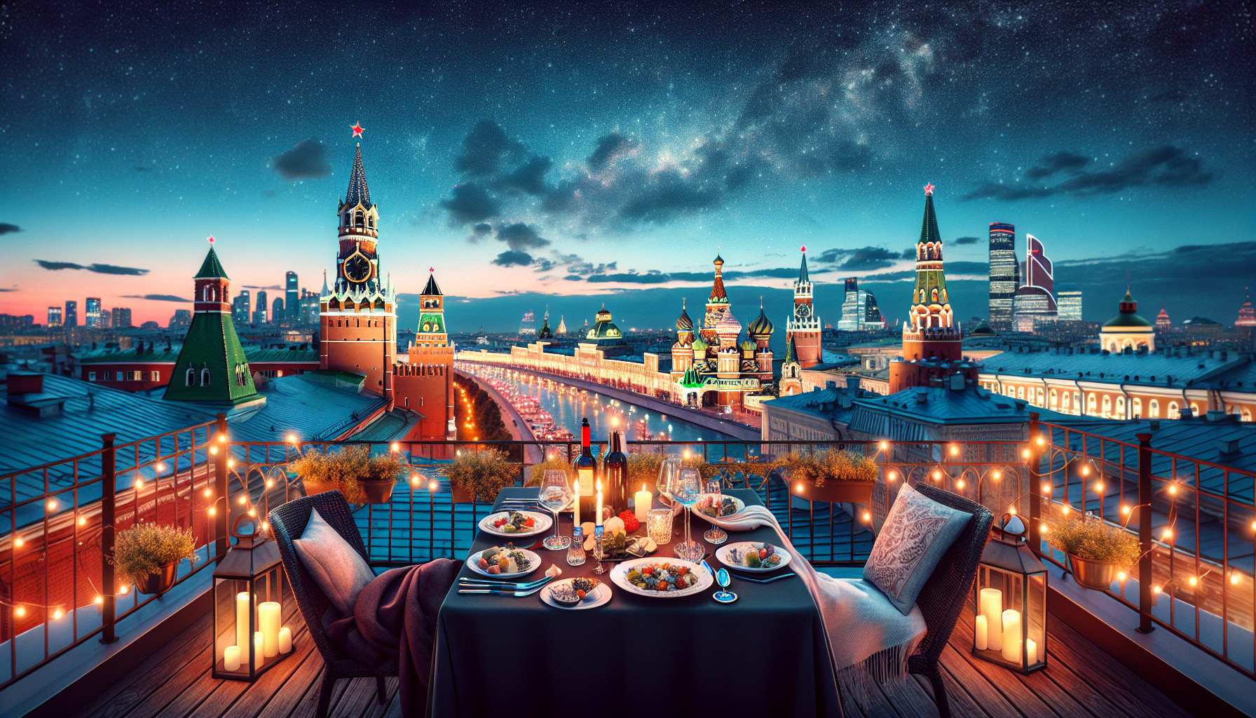 Ужин на крыше в Москве: удивительный вид!
