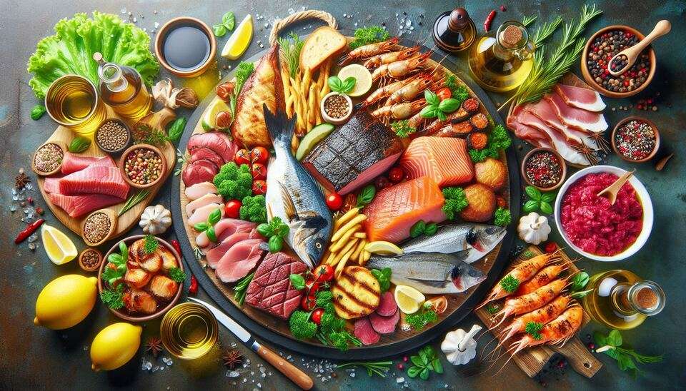 Délices de la Table: Poisson et Viande>