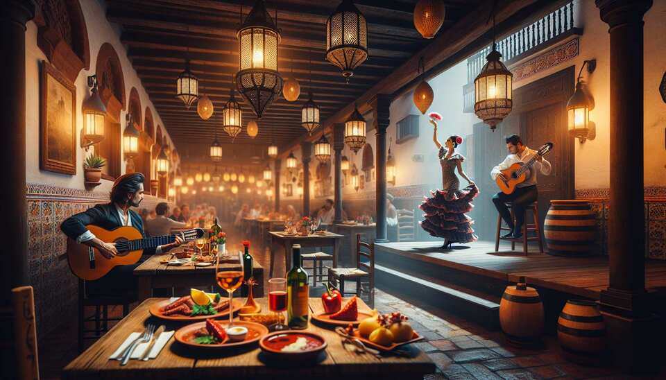Cenar con Flamenco en Jerez de la Frontera>