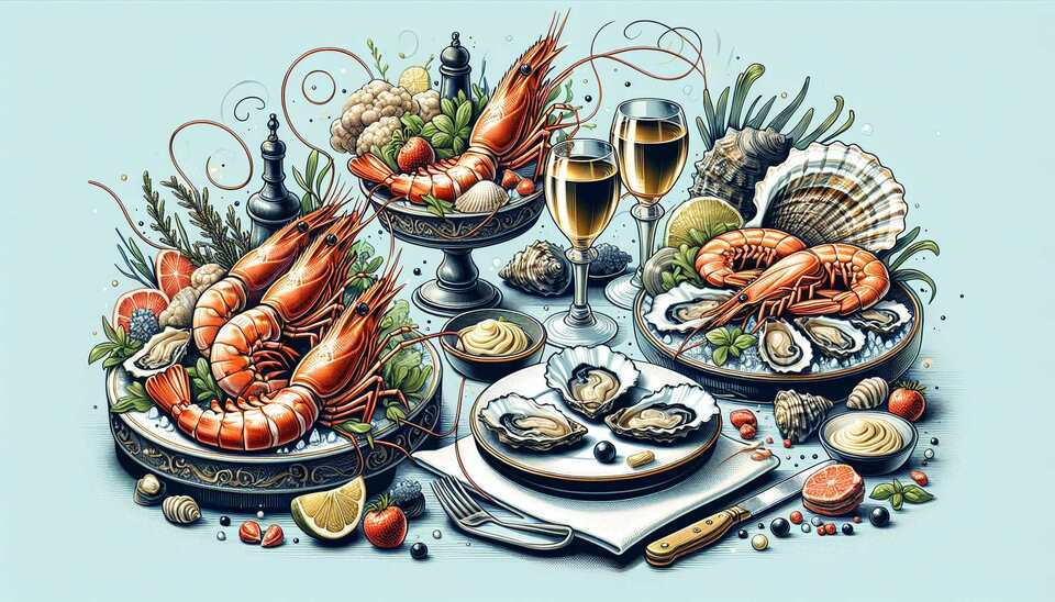 Лучшие рестораны Перми: блюда с креветками и устрицами>