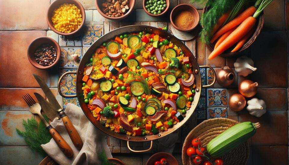 Delicias culinarias: Paellas de verduras y conejo>