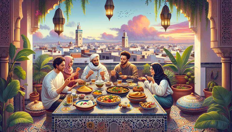 Saveurs culinaires sur terrasse à Casablanca>