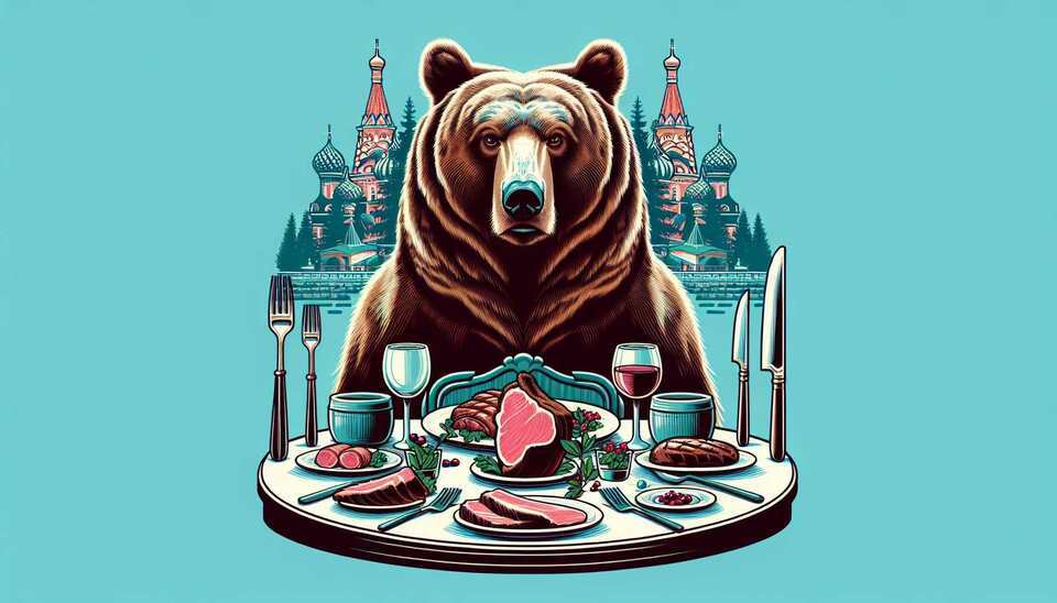 Лучшие рестораны: мясные блюда и медведи в России!>