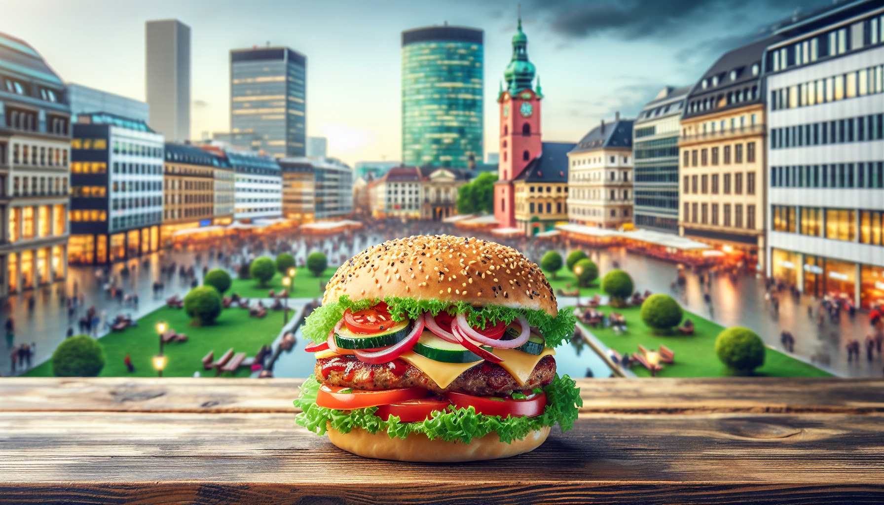 Вкусные гамбургеры в центре города