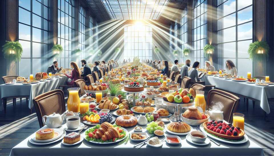 ¡Disfruta de buffets económicos para desayunar!>