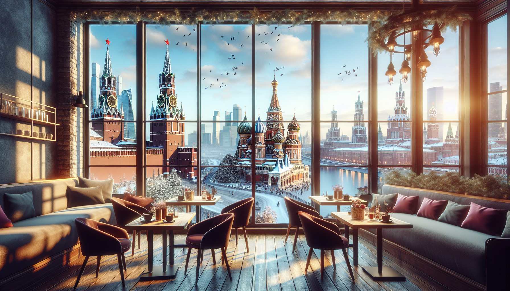 Расположитесь за столиком с видом в Москве