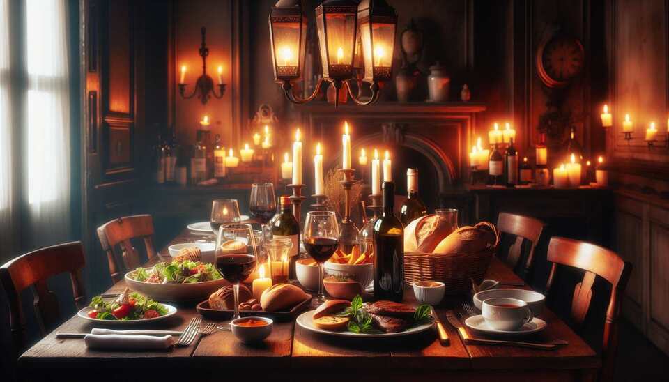 Chic and Cozy Buenos Aires Dining with Dim Lights>
