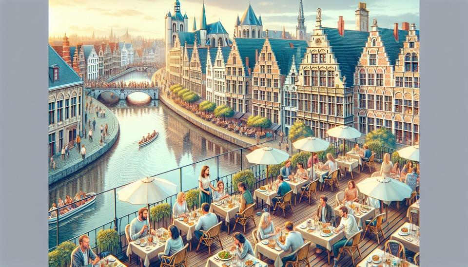 Découvrez Ghent : Restaurants avec vues sur les toits>