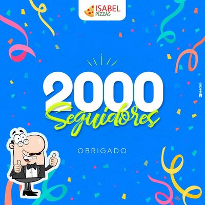 A publicidade apresenta informações sobre o Isabel Pizzas