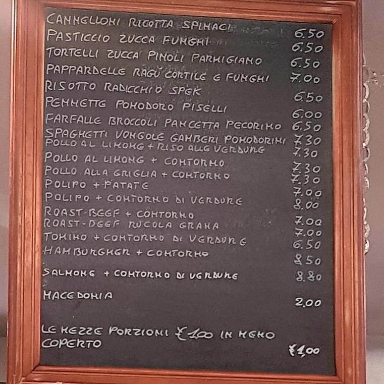 Bar Celio меню