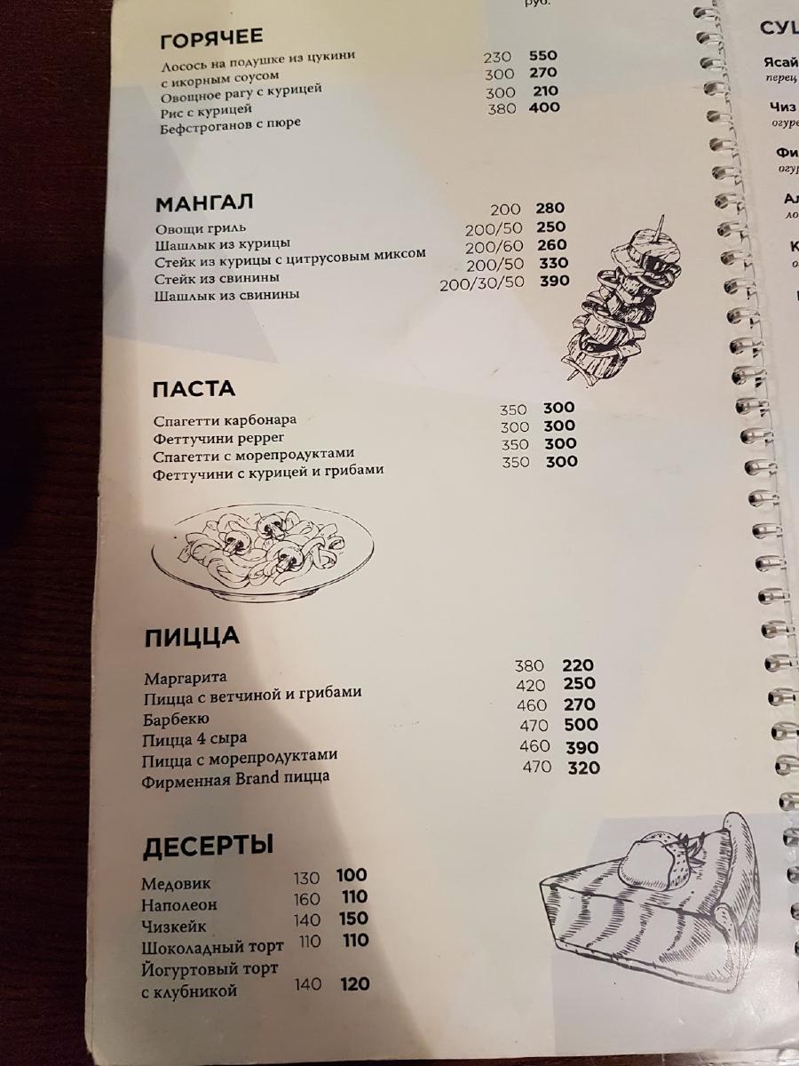 BRANDBAR меню