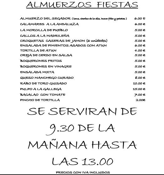 Restaurante La Romerosa Riaza меню