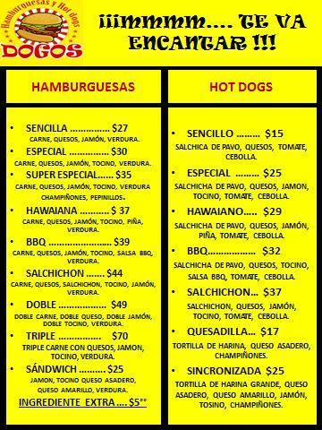 DOGOS меню