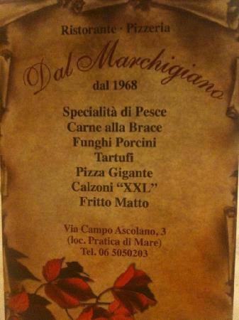 Dal Marchigiano Pomezia меню