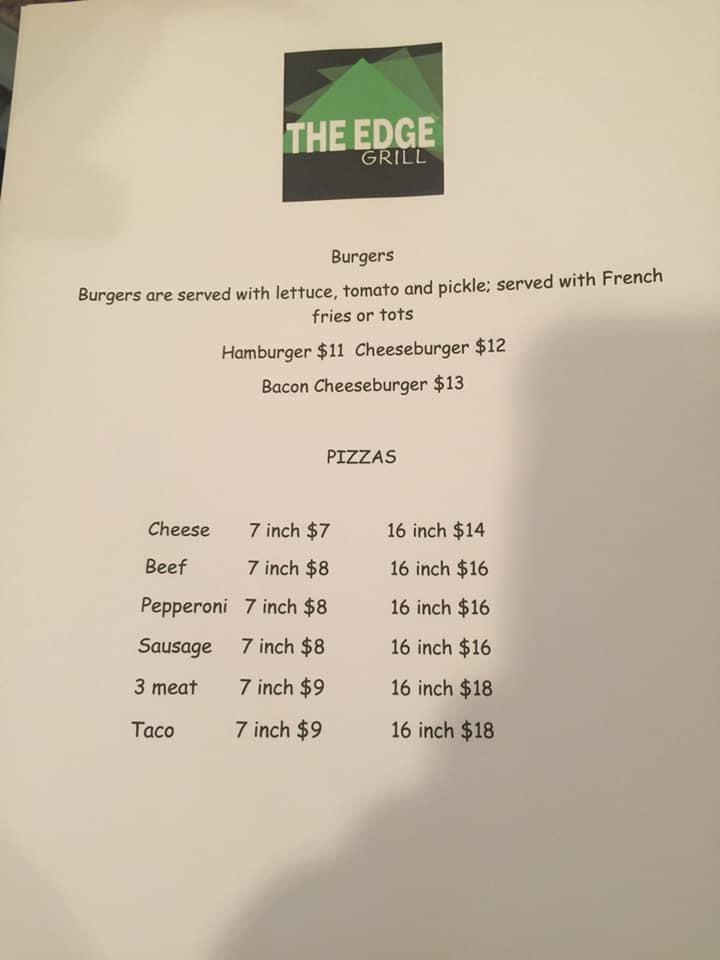 The Edge Grill меню