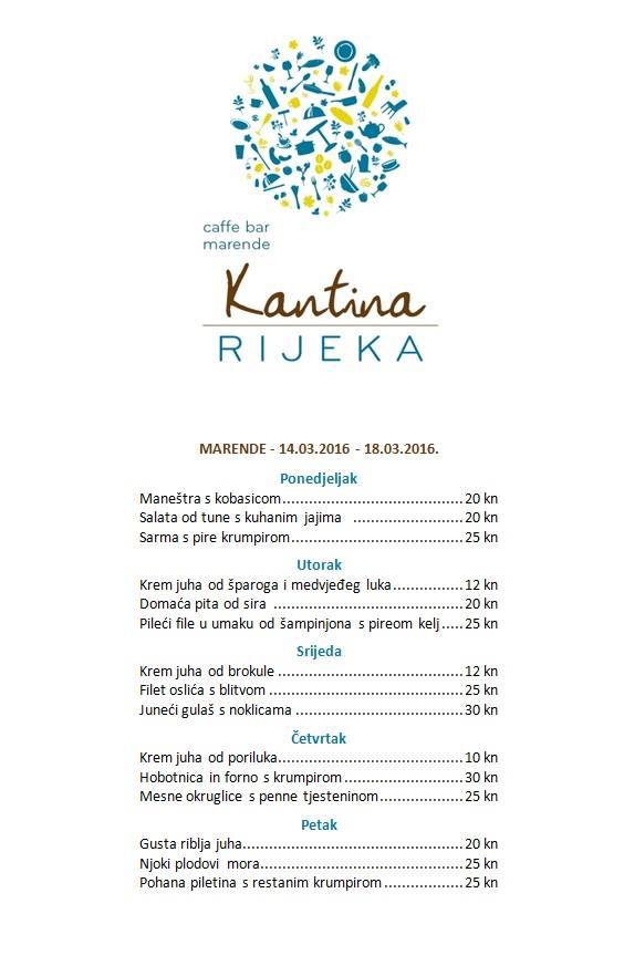 Kantina Rijeka меню