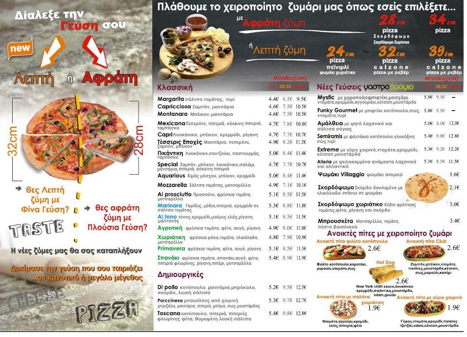 Γαστροδρόμιο меню