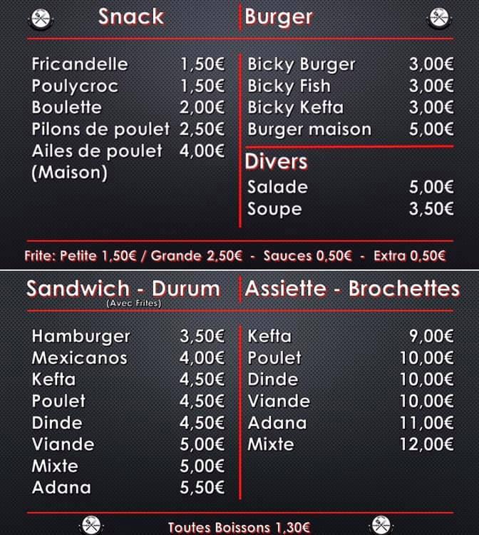 Chez Inan меню