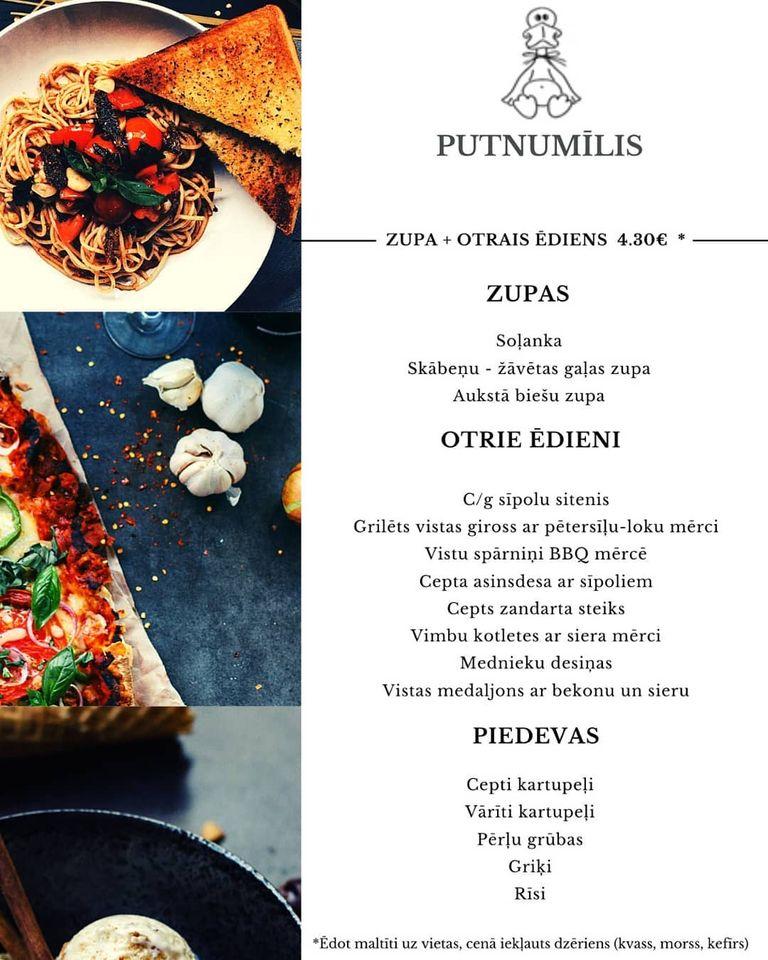Putnumīlis меню