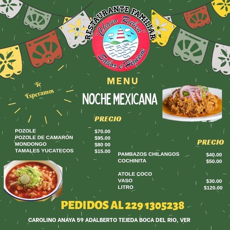 Terraza CHAVO RUBEN меню