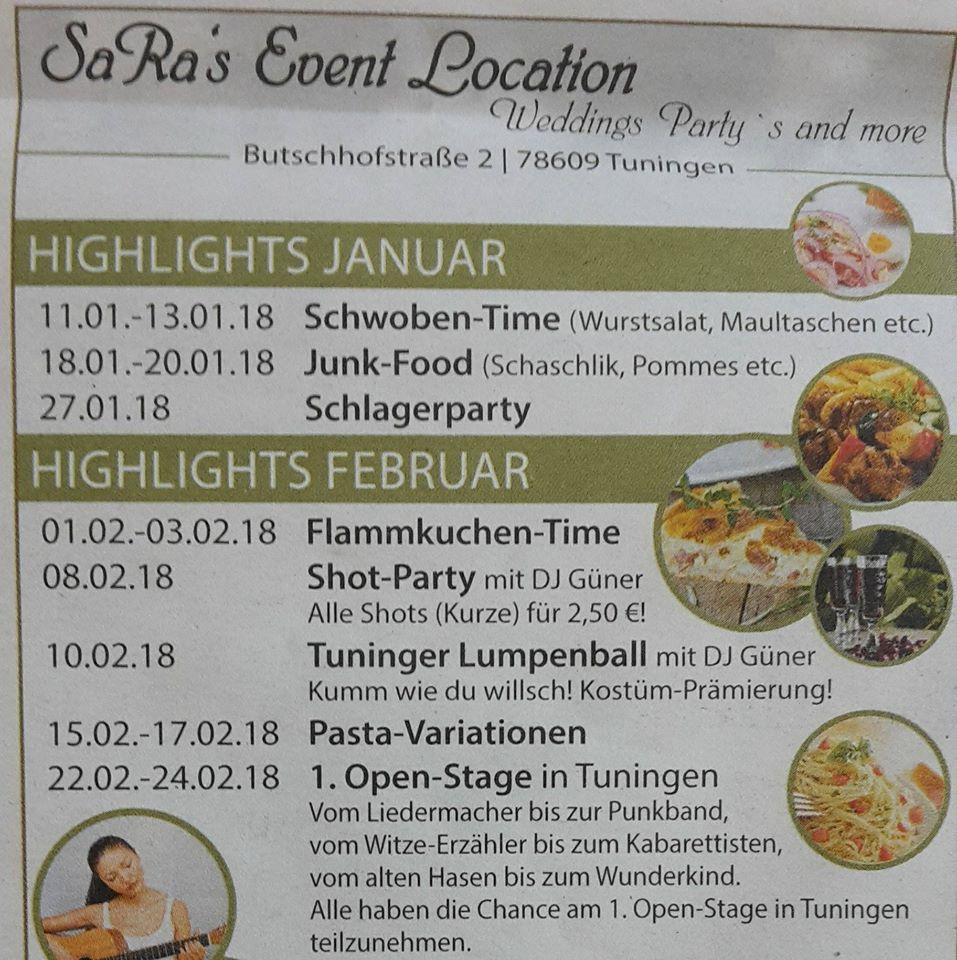 Sa Ra's Event Location меню