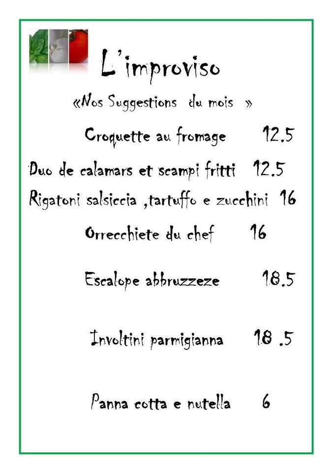 L'Improviso меню