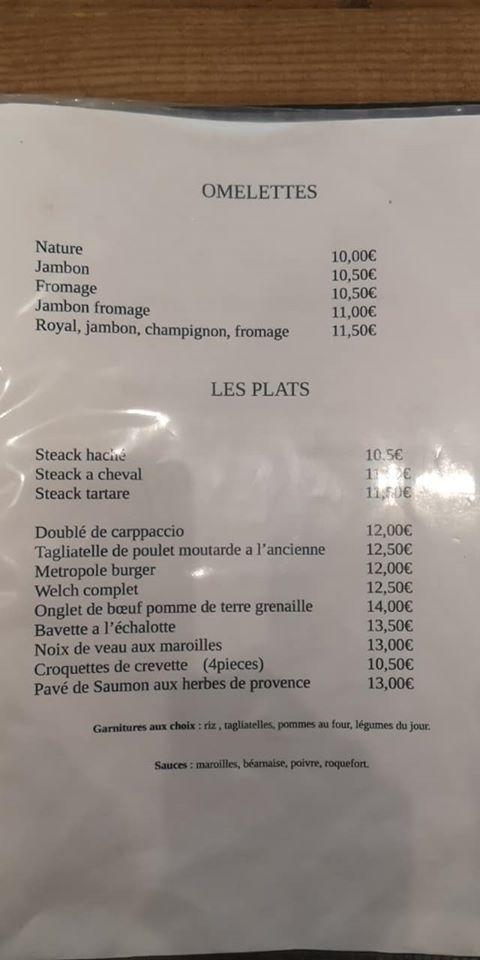 Le Métropole меню