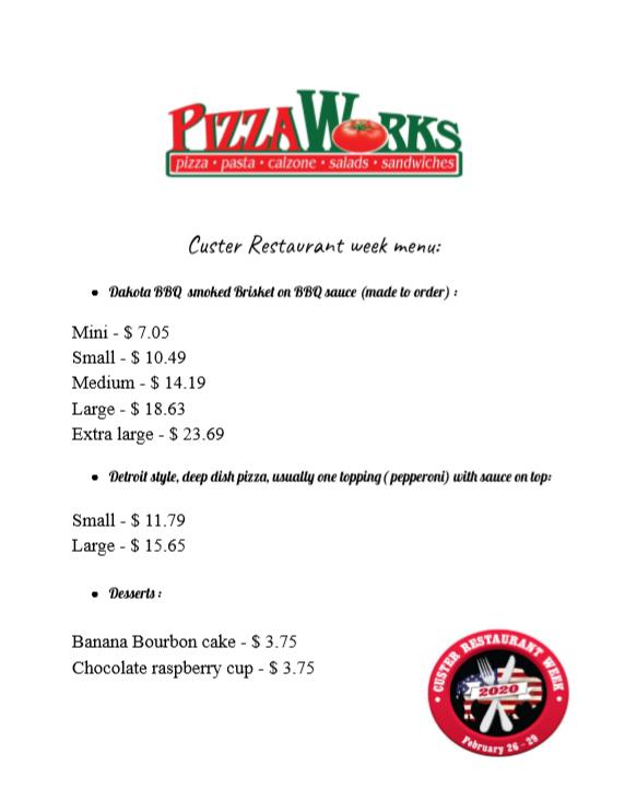 Pizza Works меню