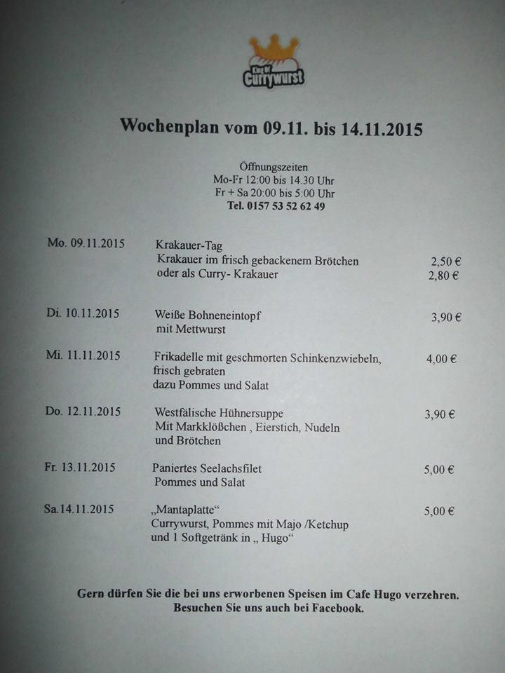 King Of Currywurst Rheine меню