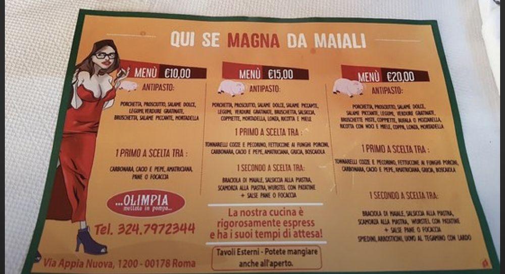 Trattoria Olimpia меню