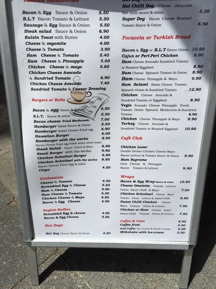 Bakers Terrace меню